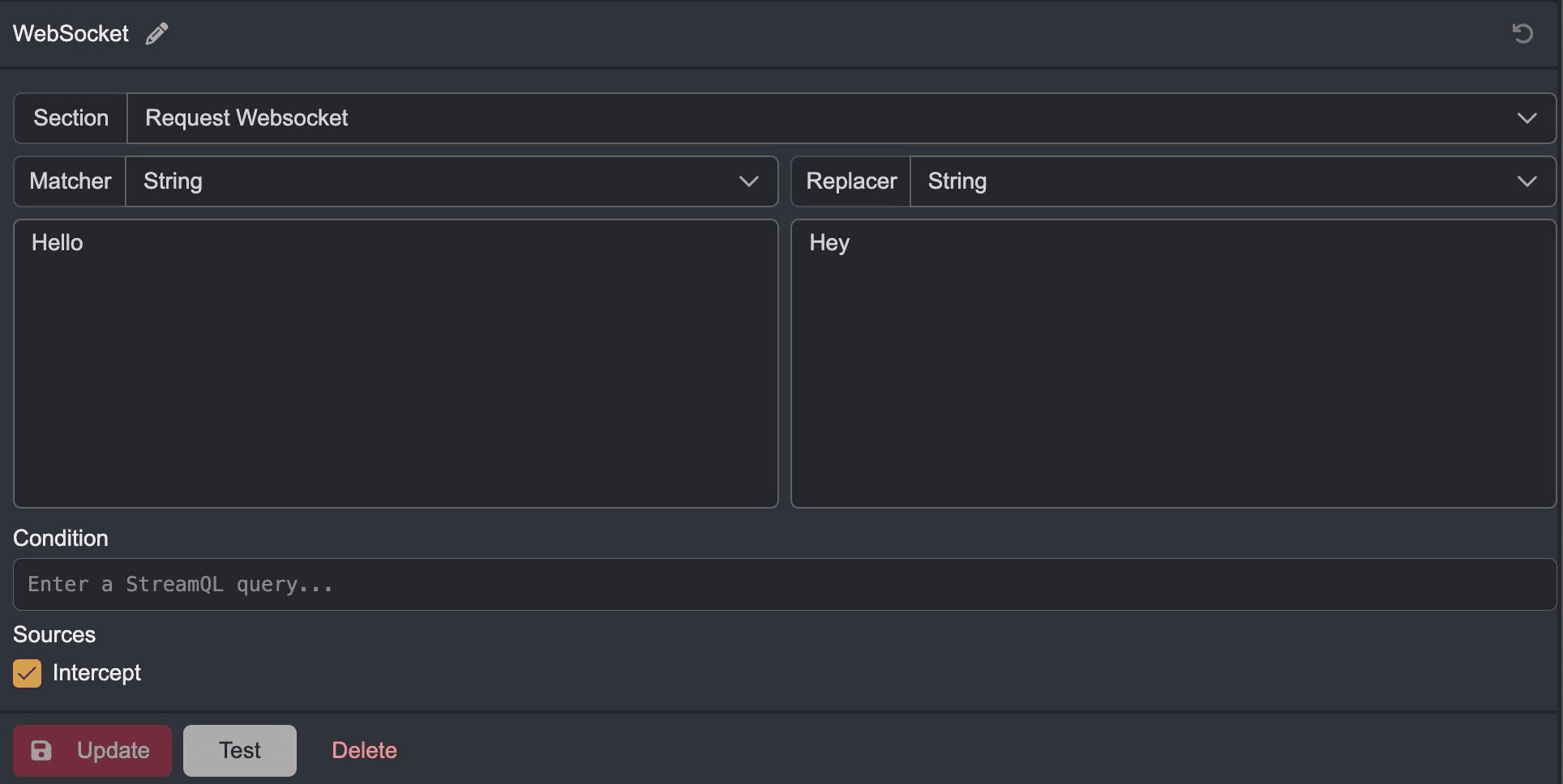 Adding a WebSocket rule.