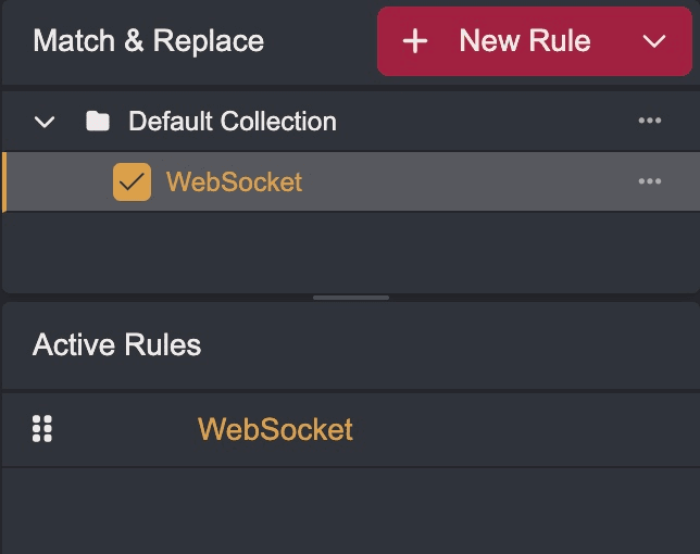 The Active Rules table.
