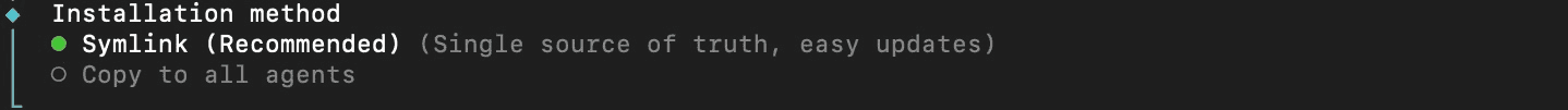 Selecting the installation method.