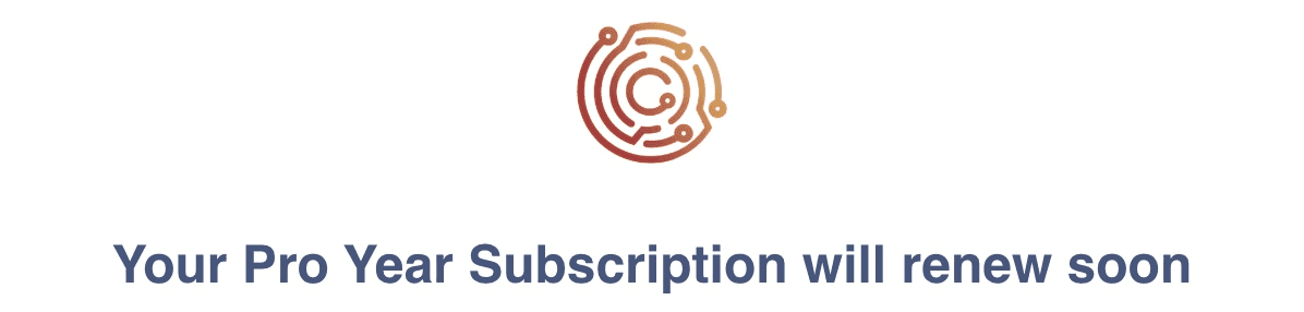 Subscription renewal notification email.